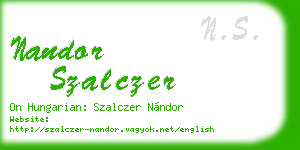 nandor szalczer business card